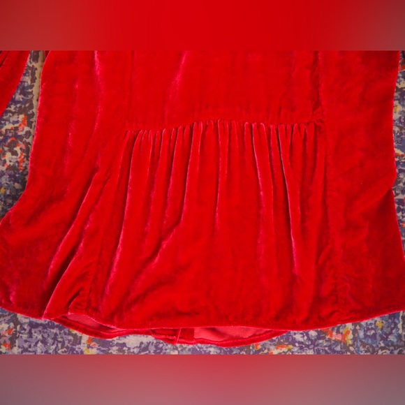 90s Vintage velvet long sleeve blouse phoebe buffay - Picture 5 of 6